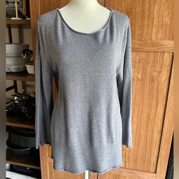 Gray Rhinestone Studded Sweater​ - Picture 2 of 2